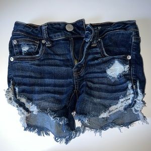american eagle ripped jean shorts